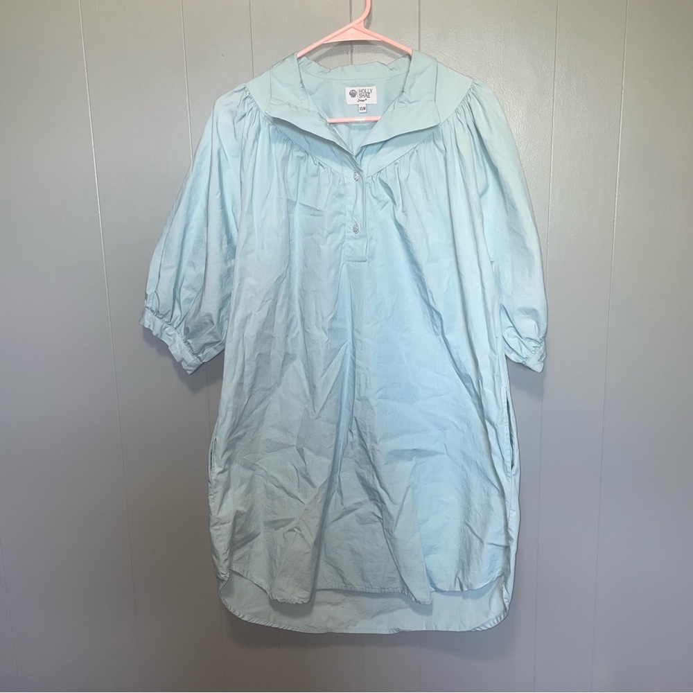 Holly Shae Design Laney High Neck Button Dress Light Blue XS/M